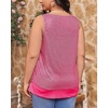 image:imageImily Bela Womens Plus Size Sequin Tank Tops Summer Scoop Neck Sleeveless TShirts Tops Sexy Sparkle Shimmer Tunic TopsChampagne Gold