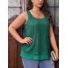 image:imageImily Bela Womens Plus Size Sequin Tank Tops Summer Scoop Neck Sleeveless TShirts Tops Sexy Sparkle Shimmer Tunic TopsDark Green
