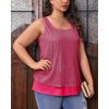 image:imageImily Bela Womens Plus Size Sequin Tank Tops Summer Scoop Neck Sleeveless TShirts Tops Sexy Sparkle Shimmer Tunic TopsRose Red