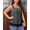 image:imageImily Bela Womens Plus Size Sequin Tank Tops Summer Scoop Neck Sleeveless TShirts Tops Sexy Sparkle Shimmer Tunic TopsSilver
