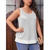 image:imageImily Bela Womens Plus Size Sequin Tank Tops Summer Scoop Neck Sleeveless TShirts Tops Sexy Sparkle Shimmer Tunic TopsWhite