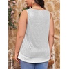 image:imageImily Bela Womens Plus Size Sequin Tank Tops Summer Scoop Neck Sleeveless TShirts Tops Sexy Sparkle Shimmer Tunic TopsWhite