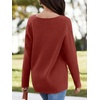 image:imageImily Bela Womens Oversized Deep V Neck Sweaters Sexy Long Sleeve Tunic Sweater Knitted Dressy Pullover JumperBrick Red