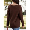 image:imageImily Bela Womens Oversized Deep V Neck Sweaters Sexy Long Sleeve Tunic Sweater Knitted Dressy Pullover JumperBrown