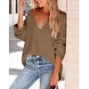 image:imageImily Bela Womens Oversized Deep V Neck Sweaters Sexy Long Sleeve Tunic Sweater Knitted Dressy Pullover JumperKhaki