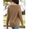 image:imageImily Bela Womens Oversized Deep V Neck Sweaters Sexy Long Sleeve Tunic Sweater Knitted Dressy Pullover JumperKhaki