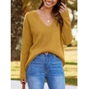 image:imageImily Bela Womens Oversized Deep V Neck Sweaters Sexy Long Sleeve Tunic Sweater Knitted Dressy Pullover JumperYellow