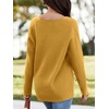 image:imageImily Bela Womens Oversized Deep V Neck Sweaters Sexy Long Sleeve Tunic Sweater Knitted Dressy Pullover JumperYellow
