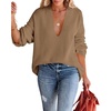 image:imageImily Bela Womens Oversized Deep V Neck Sweaters Sexy Long Sleeve Tunic Sweater Knitted Dressy Pullover JumperKhaki