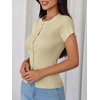 image:imageImily Bela Womens Short Sleeve Y2K Summer Tops Button Down Tshirt Ribbed Knit Slim Fit Sweater Cropped CardiganApricot