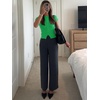 image:imageImily Bela Womens Short Sleeve Y2K Summer Tops Button Down Tshirt Ribbed Knit Slim Fit Sweater Cropped CardiganGreen