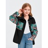 image:imageImily Bela Girls Aztec Print Corduroy Jacket Fall Blouses 514 Years  Casual Button Down Chest PocketsLong Sleeve Shirt Loose Fit Oversized ShacketBlack