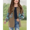 image:imageImily Bela Girls Aztec Print Corduroy Jacket Fall Blouses 514 Years  Casual Button Down Chest PocketsLong Sleeve Shirt Loose Fit Oversized ShacketBrown