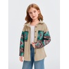 image:imageImily Bela Girls Aztec Print Corduroy Jacket Fall Blouses 514 Years  Casual Button Down Chest PocketsLong Sleeve Shirt Loose Fit Oversized ShacketKhaki