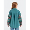 image:imageImily Bela Girls Aztec Print Corduroy Jacket Fall Blouses 514 Years  Casual Button Down Chest PocketsLong Sleeve Shirt Loose Fit Oversized ShacketLake Green