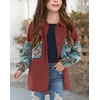 image:imageImily Bela Girls Aztec Print Corduroy Jacket Fall Blouses 514 Years  Casual Button Down Chest PocketsLong Sleeve Shirt Loose Fit Oversized ShacketRed Brick