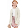 image:imageImily Bela Girls Cardigan Open Front Popcorn Knit Long Sleeve Sweaters Coat  Oversized Fuzzy Knit Outwear with Pockets Warm Winter CardigansCream White