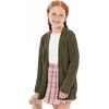 image:imageImily Bela Girls Cardigan Open Front Popcorn Knit Long Sleeve Sweaters Coat  Oversized Fuzzy Knit Outwear with Pockets Warm Winter CardigansGreen