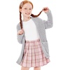 image:imageImily Bela Girls Cardigan Open Front Popcorn Knit Long Sleeve Sweaters Coat  Oversized Fuzzy Knit Outwear with Pockets Warm Winter CardigansGrey
