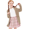 image:imageImily Bela Girls Cardigan Open Front Popcorn Knit Long Sleeve Sweaters Coat  Oversized Fuzzy Knit Outwear with Pockets Warm Winter CardigansKhaki