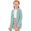 image:imageImily Bela Girls Cardigan Open Front Popcorn Knit Long Sleeve Sweaters Coat  Oversized Fuzzy Knit Outwear with Pockets Warm Winter CardigansLight Green