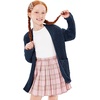 image:imageImily Bela Girls Cardigan Open Front Popcorn Knit Long Sleeve Sweaters Coat  Oversized Fuzzy Knit Outwear with Pockets Warm Winter CardigansNavy Blue