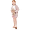 image:imageImily Bela Girls Cardigan Open Front Popcorn Knit Long Sleeve Sweaters Coat  Oversized Fuzzy Knit Outwear with Pockets Warm Winter CardigansPink