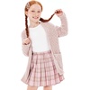 image:imageImily Bela Girls Cardigan Open Front Popcorn Knit Long Sleeve Sweaters Coat  Oversized Fuzzy Knit Outwear with Pockets Warm Winter CardigansPink