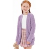 image:imageImily Bela Girls Cardigan Open Front Popcorn Knit Long Sleeve Sweaters Coat  Oversized Fuzzy Knit Outwear with Pockets Warm Winter CardigansPurple