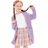 image:imageImily Bela Girls Cardigan Open Front Popcorn Knit Long Sleeve Sweaters Coat  Oversized Fuzzy Knit Outwear with Pockets Warm Winter CardigansPurple