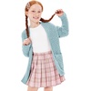 image:imageImily Bela Girls Cardigan Open Front Popcorn Knit Long Sleeve Sweaters Coat  Oversized Fuzzy Knit Outwear with Pockets Warm Winter CardigansWathet