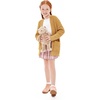 image:imageImily Bela Girls Cardigan Open Front Popcorn Knit Long Sleeve Sweaters Coat  Oversized Fuzzy Knit Outwear with Pockets Warm Winter CardigansYellow2