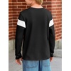 image:imageImily Bela Kids Boys Long Sleeve T Shirts Color Block 514 Years  CrewneckCasual LooseBasic TeesBlack