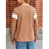 image:imageImily Bela Kids Boys Long Sleeve T Shirts Color Block 514 Years  CrewneckCasual LooseBasic TeesBrown