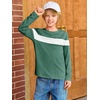 image:imageImily Bela Kids Boys Long Sleeve T Shirts Color Block 514 Years  CrewneckCasual LooseBasic TeesDark Green