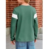 image:imageImily Bela Kids Boys Long Sleeve T Shirts Color Block 514 Years  CrewneckCasual LooseBasic TeesDark Green