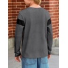 image:imageImily Bela Kids Boys Long Sleeve T Shirts Color Block 514 Years  CrewneckCasual LooseBasic TeesGrey