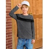 image:imageImily Bela Kids Boys Long Sleeve T Shirts Color Block 514 Years  CrewneckCasual LooseBasic TeesGrey