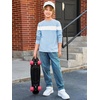 image:imageImily Bela Kids Boys Long Sleeve T Shirts Color Block 514 Years  CrewneckCasual LooseBasic TeesLight Blue
