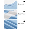 image:imageImily Bela Kids Boys Long Sleeve T Shirts Color Block 514 Years  CrewneckCasual LooseBasic TeesLight Blue