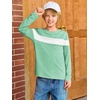 image:imageImily Bela Kids Boys Long Sleeve T Shirts Color Block 514 Years  CrewneckCasual LooseBasic TeesLight Green