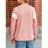 image:imageImily Bela Kids Boys Long Sleeve T Shirts Color Block 514 Years  CrewneckCasual LooseBasic TeesLight Pink