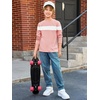image:imageImily Bela Kids Boys Long Sleeve T Shirts Color Block 514 Years  CrewneckCasual LooseBasic TeesLight Pink