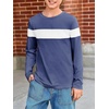 image:imageImily Bela Kids Boys Long Sleeve T Shirts Color Block 514 Years  CrewneckCasual LooseBasic TeesNavy