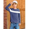 image:imageImily Bela Kids Boys Long Sleeve T Shirts Color Block 514 Years  CrewneckCasual LooseBasic TeesNavy