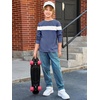image:imageImily Bela Kids Boys Long Sleeve T Shirts Color Block 514 Years  CrewneckCasual LooseBasic TeesNavy