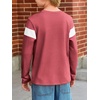 image:imageImily Bela Kids Boys Long Sleeve T Shirts Color Block 514 Years  CrewneckCasual LooseBasic TeesRed