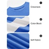 image:imageImily Bela Kids Boys Long Sleeve T Shirts Color Block 514 Years  CrewneckCasual LooseBasic TeesRoyal Blue