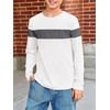 image:imageImily Bela Kids Boys Long Sleeve T Shirts Color Block 514 Years  CrewneckCasual LooseBasic TeesWhite
