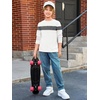 image:imageImily Bela Kids Boys Long Sleeve T Shirts Color Block 514 Years  CrewneckCasual LooseBasic TeesWhite